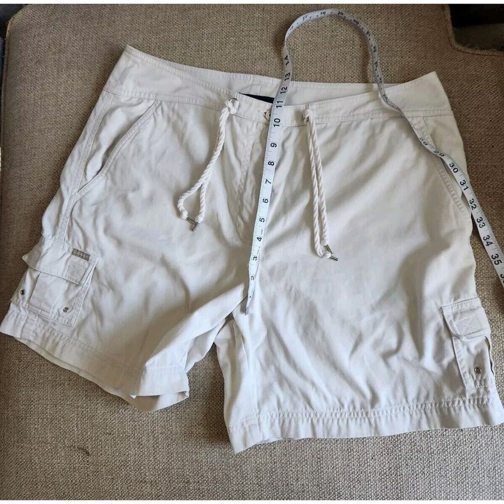 Ralph Lauren High Rise Cargo Shorts Drawstring 100% Cotton Beige Women's 14 - Picture 6 of 9